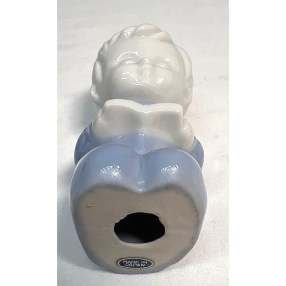 Vintage Porcelain Boy Figurine With Book In Blue & White - Picture 4 of 4